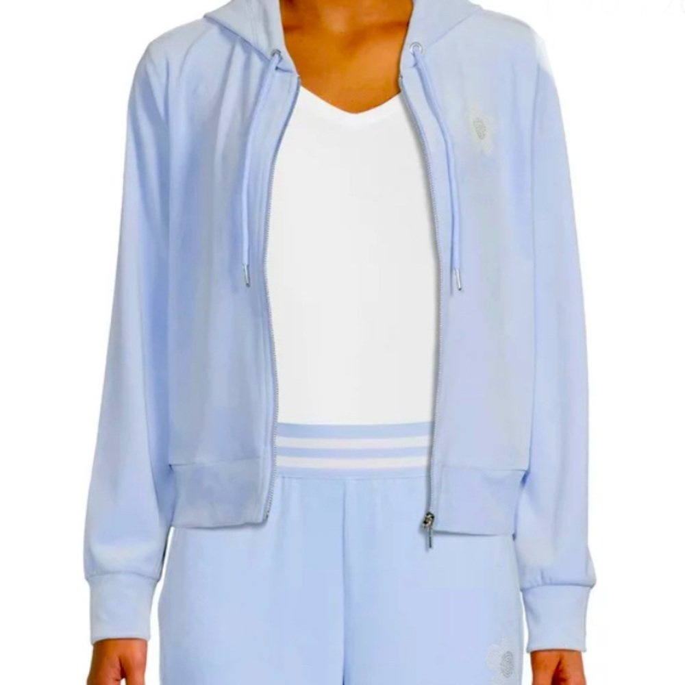 This a Noboundaries (NOBO) blue velour tracksuit in a size XXL